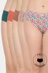 Rosaline Medium Rise Full Coverage Hipster Panty (Pack of 5) - Multicolor — thumbnail 1